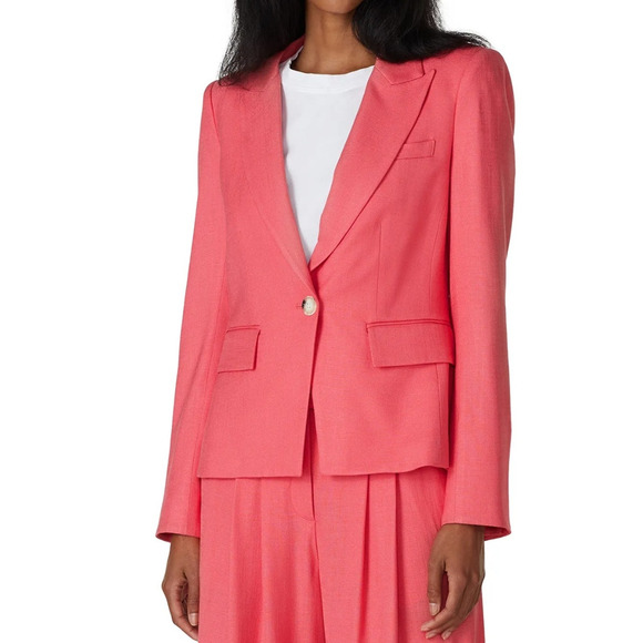 Veronica Beard 00 Danielle DICKEY Jacket Melon Fitted Peplum Blazer Pink XS - Picture 8 of 11